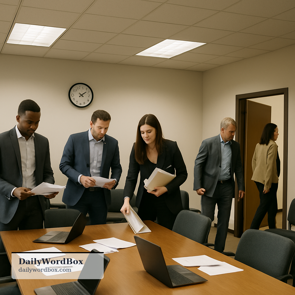 adjourn: To adjourn means to officially end a meeting or pause it until a later time.