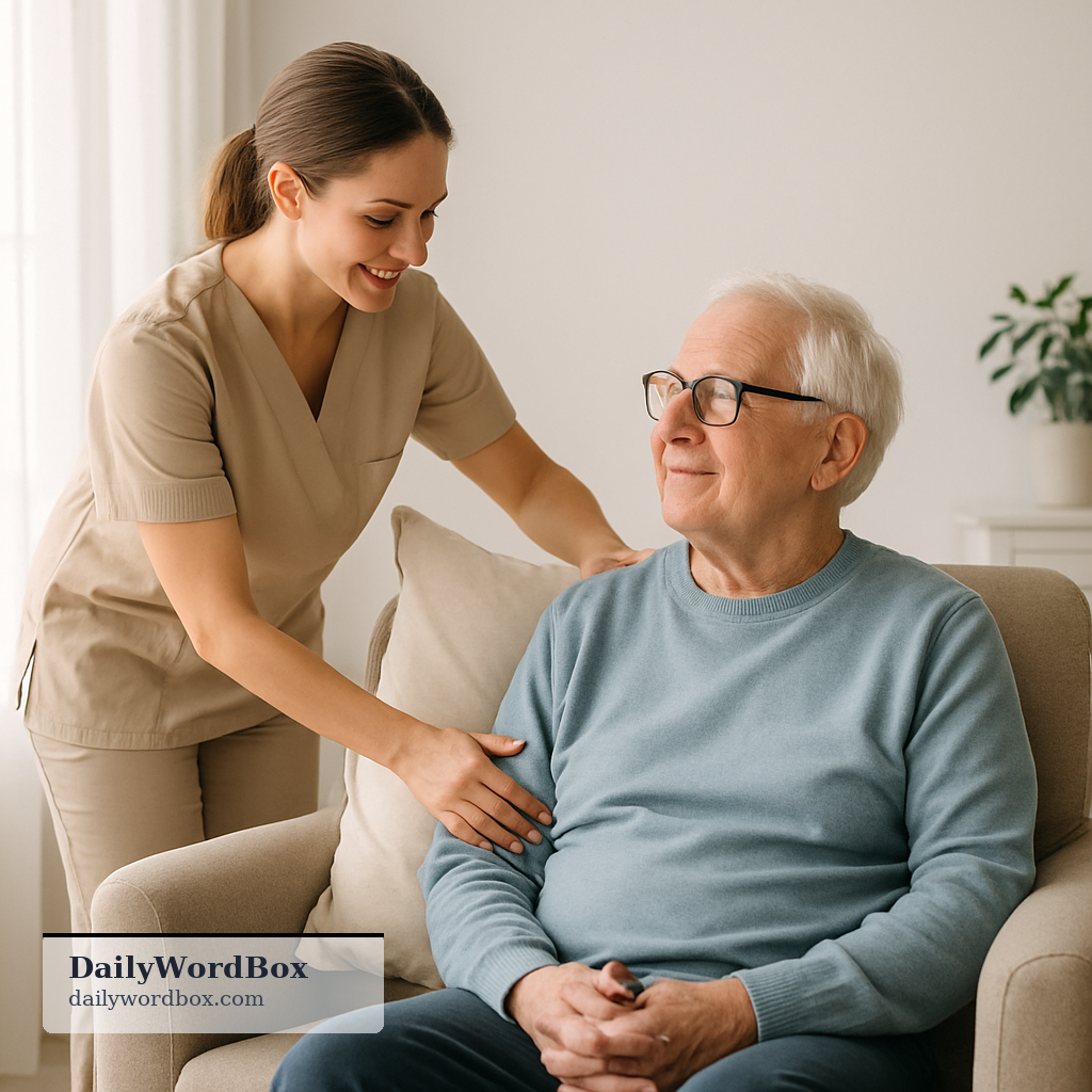 aide: a person who helps provide care and support in a healthcare or caregiving setting