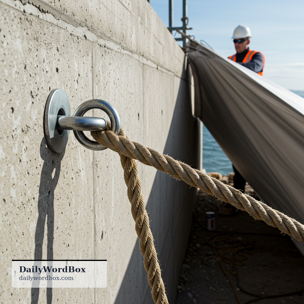 anchor: to secure something firmly so it stays in place or provides stability