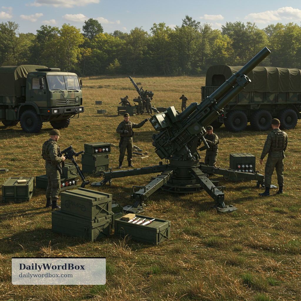 artillery: the part of an army (or the soldiers) that operates heavy guns and similar weapons