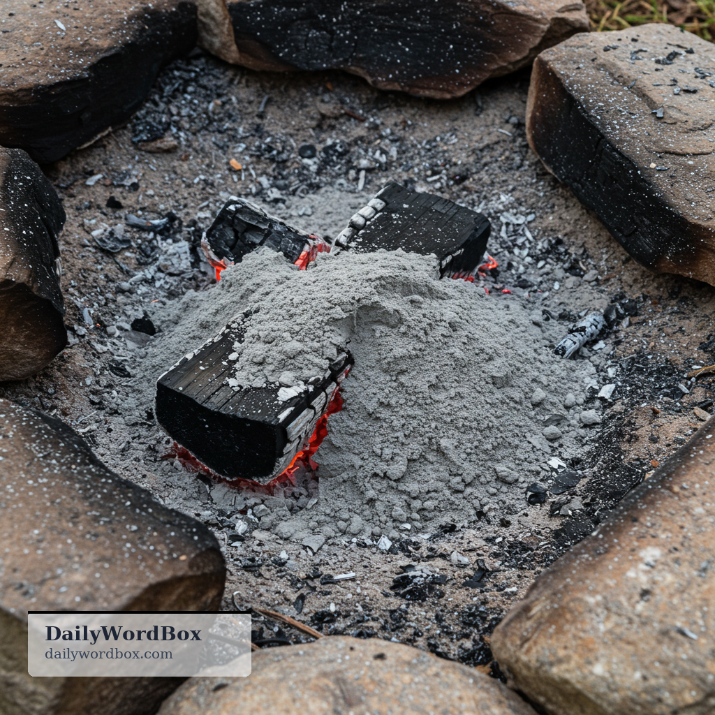 ash: the soft gray powder left after something has burned