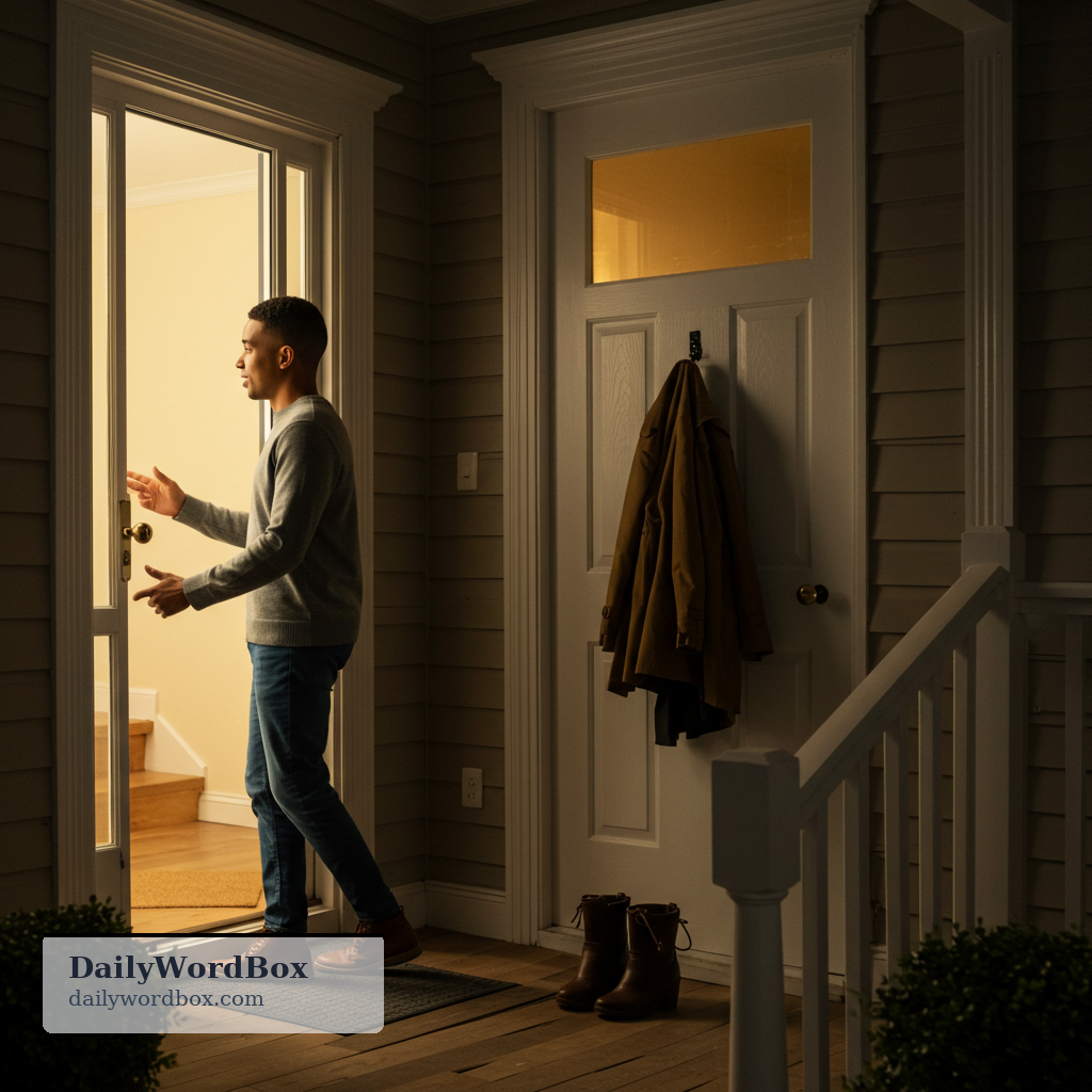 ask in: To invite someone to come inside a building or room.