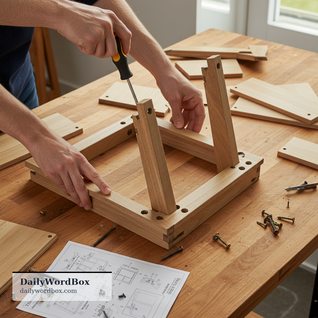 assemble: To put parts together to make a complete object or system.