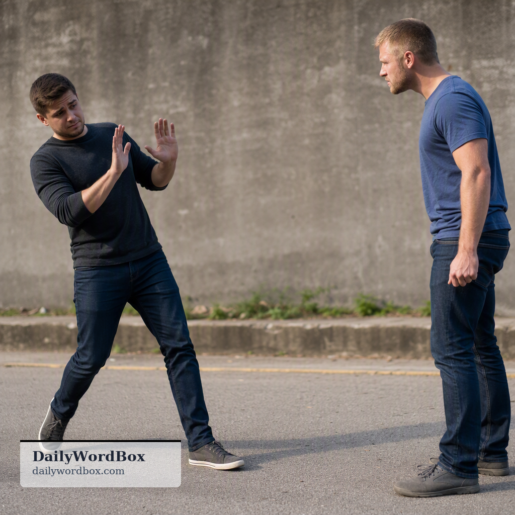 back down from an argument: To withdraw from a confrontation or dispute, often admitting defeat, conceding a point, or avoid…