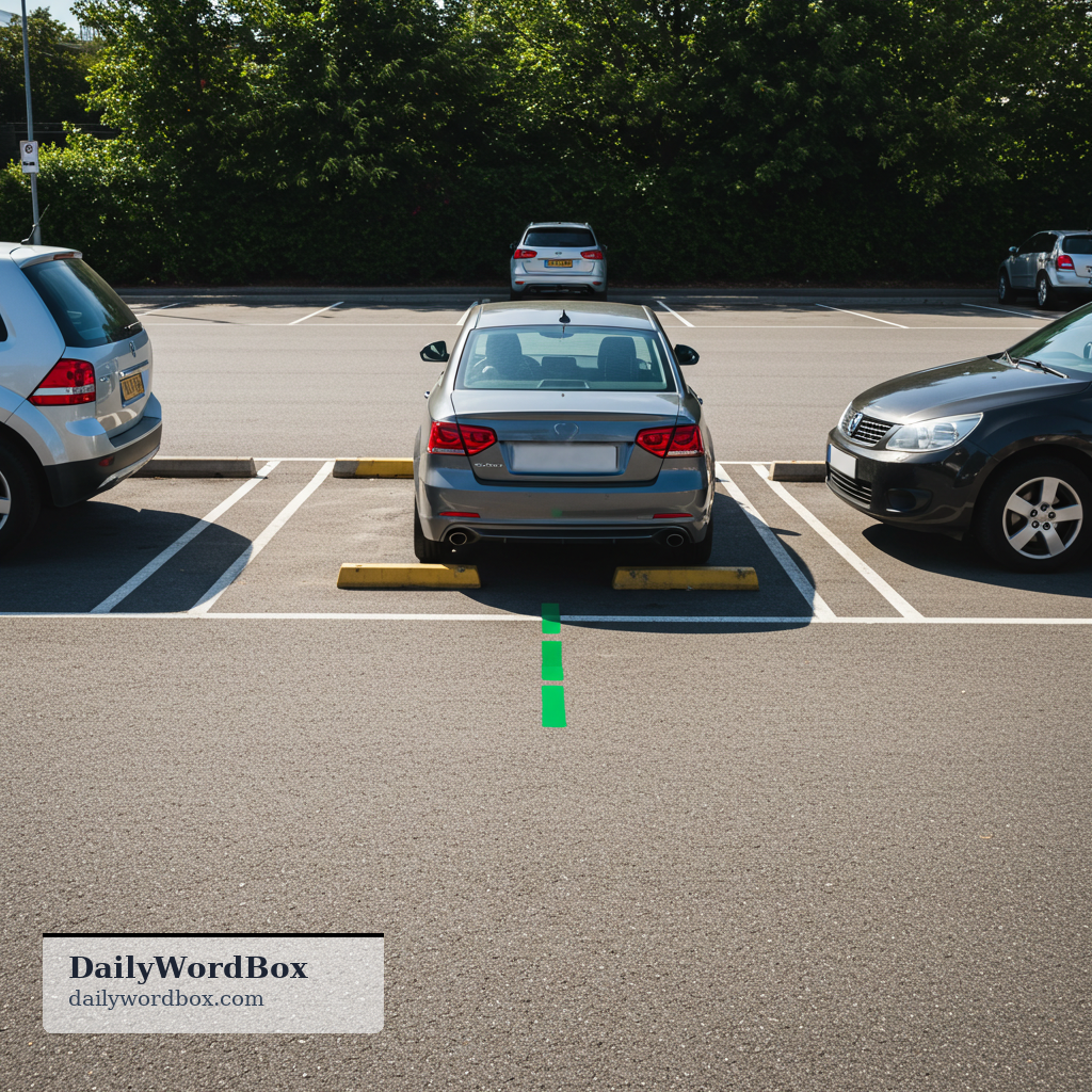 back into: to move backward into a parking space, driveway, or other place (often in a vehicle)