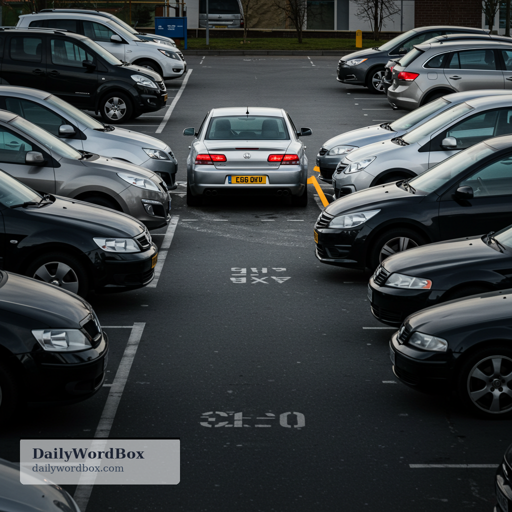 back out of: To slowly move a vehicle out of a space by driving in reverse.