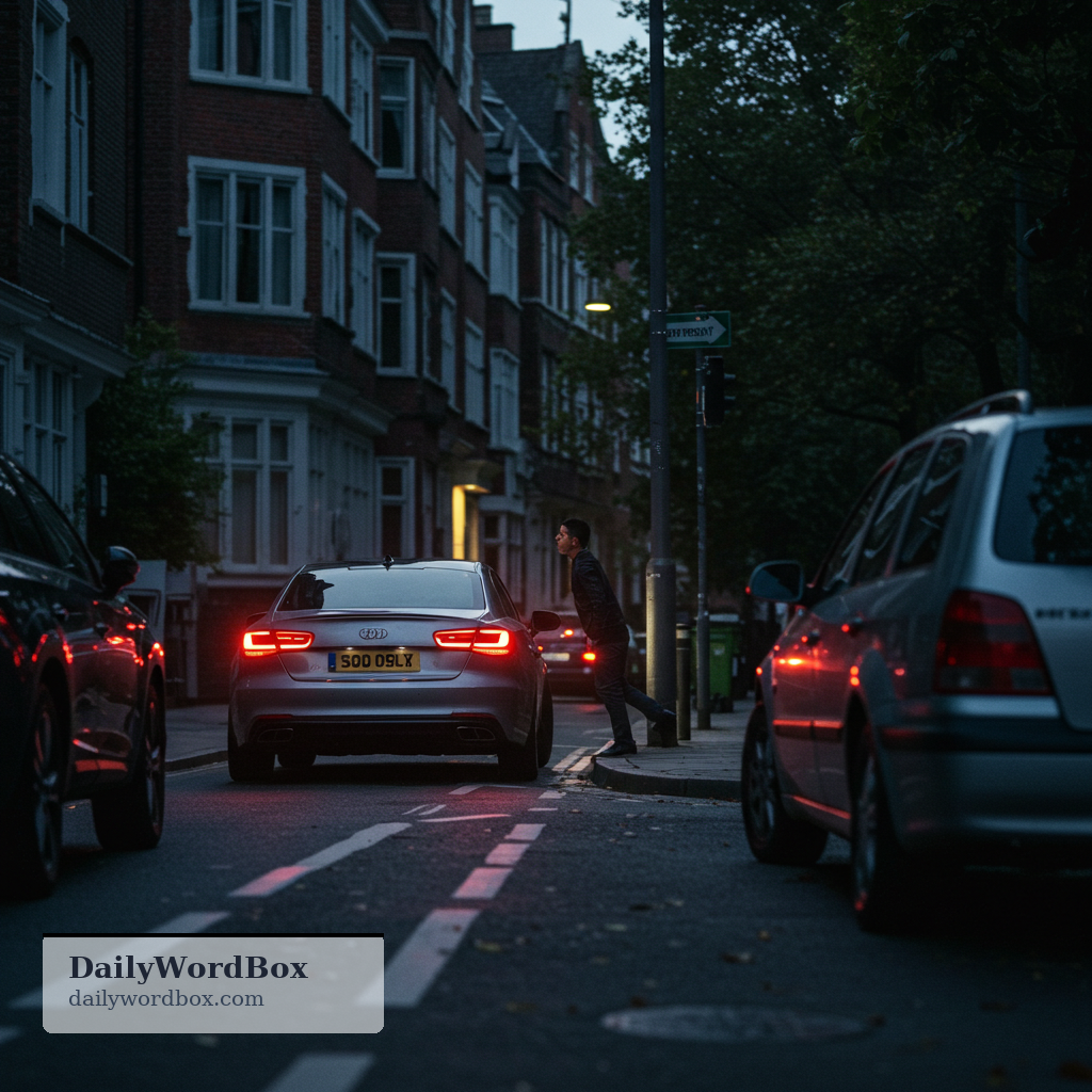 back out: to move a vehicle backward out of a place