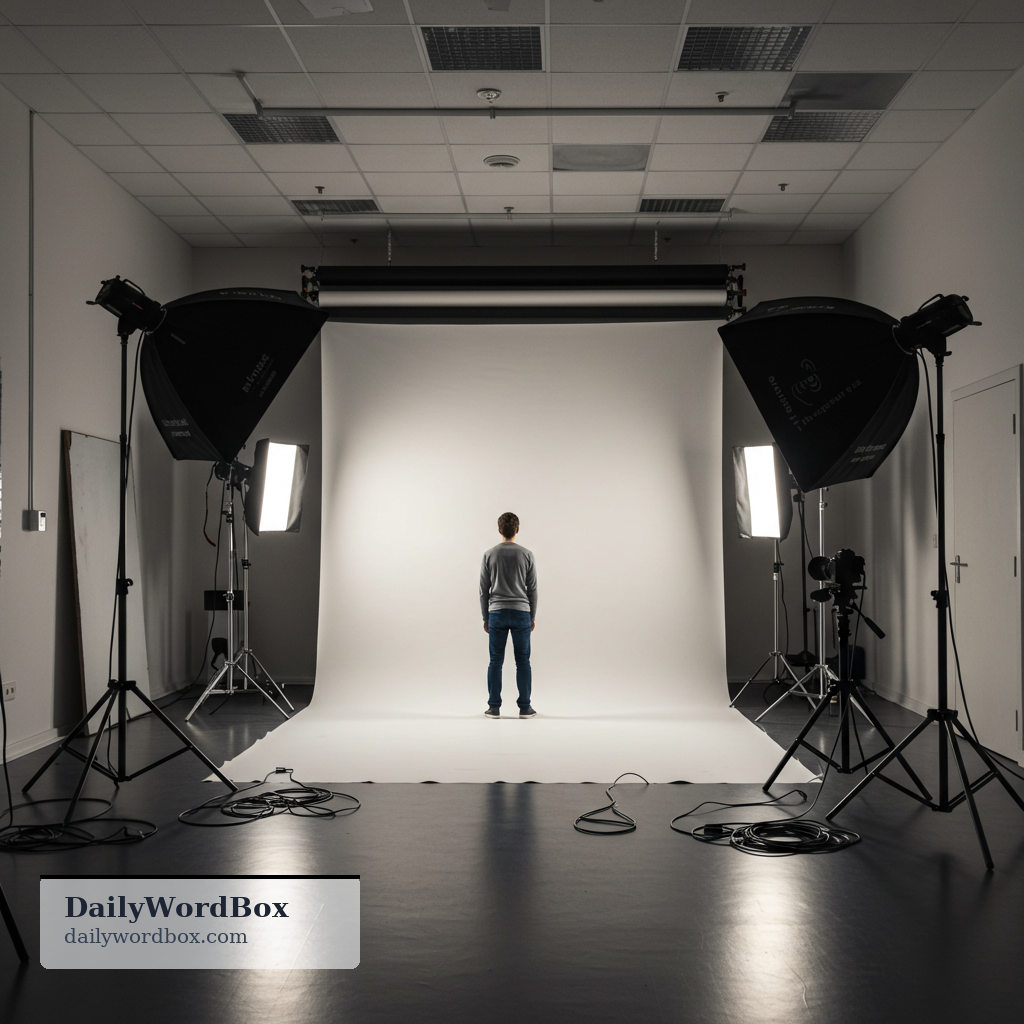 backdrop: A background screen or cloth used behind actors, speakers, or subjects in photos or video.