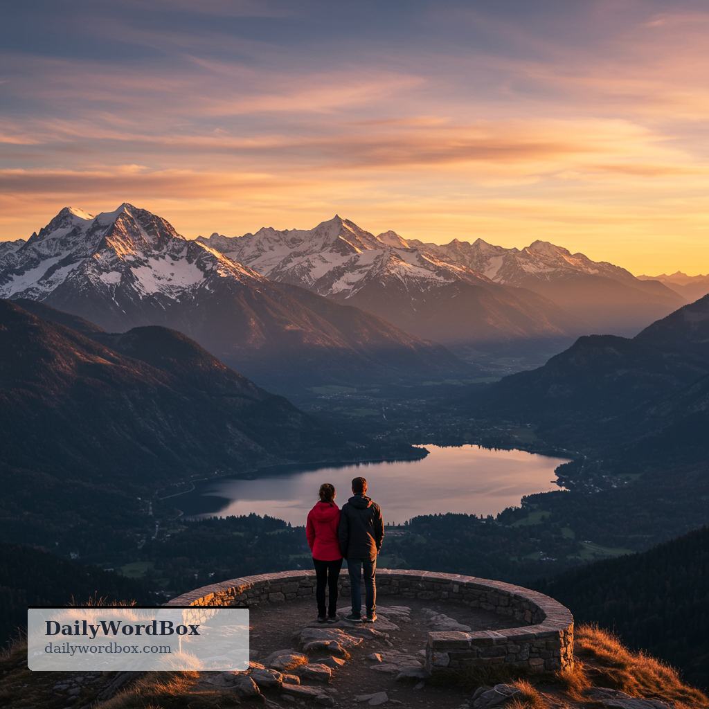backdrop: The natural or visual background behind something, especially something scenic.