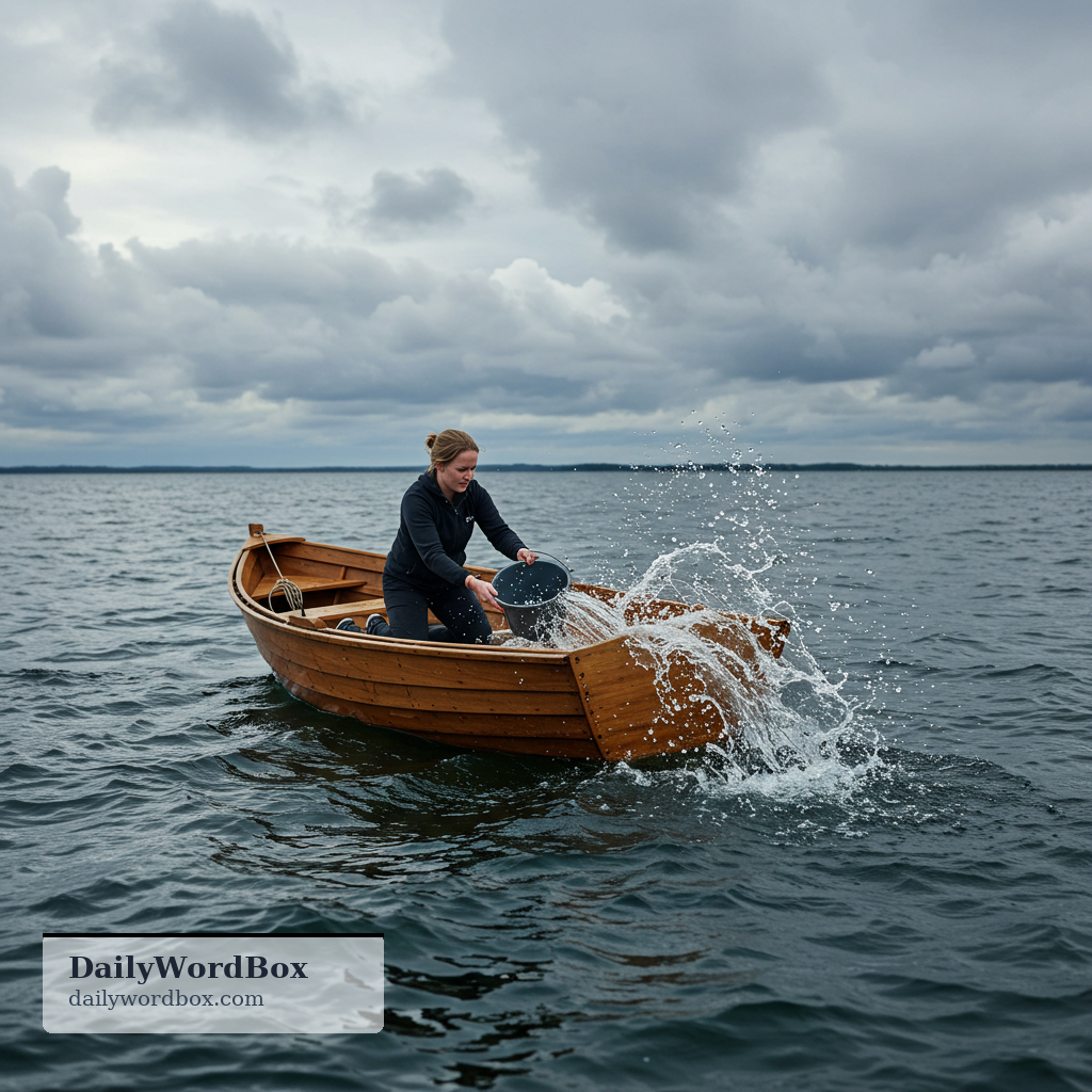 bail: To remove water from a boat using a bucket or similar container.