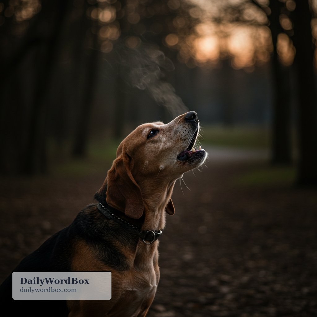 bay: the loud, deep bark or howl of a dog, especially a hound