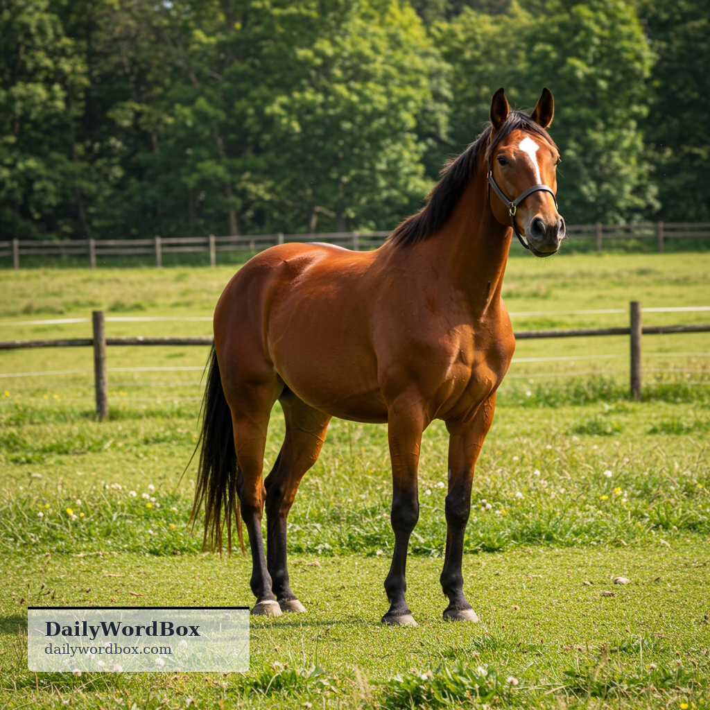 bay: reddish-brown in color, used especially of horses