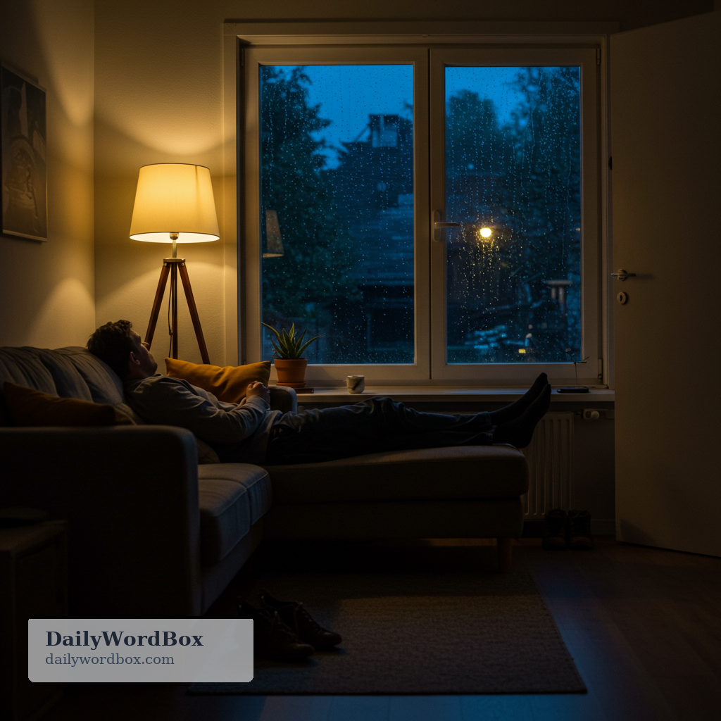 be in: to be inside a place; to be at home or present indoors