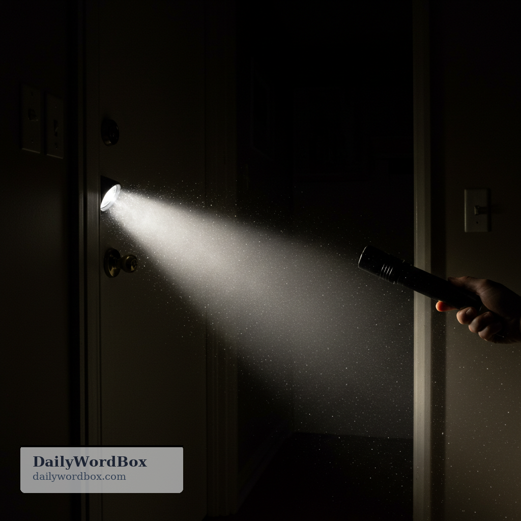 beam: A narrow stream of light, especially from a lamp, flashlight, or the sun.