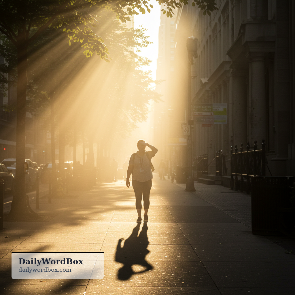 beat down: To shine or fall strongly from above (used especially of the sun or heavy rain).