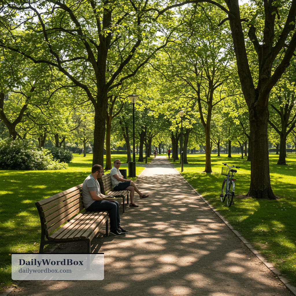 bench: a long seat for two or more people, often in a public place