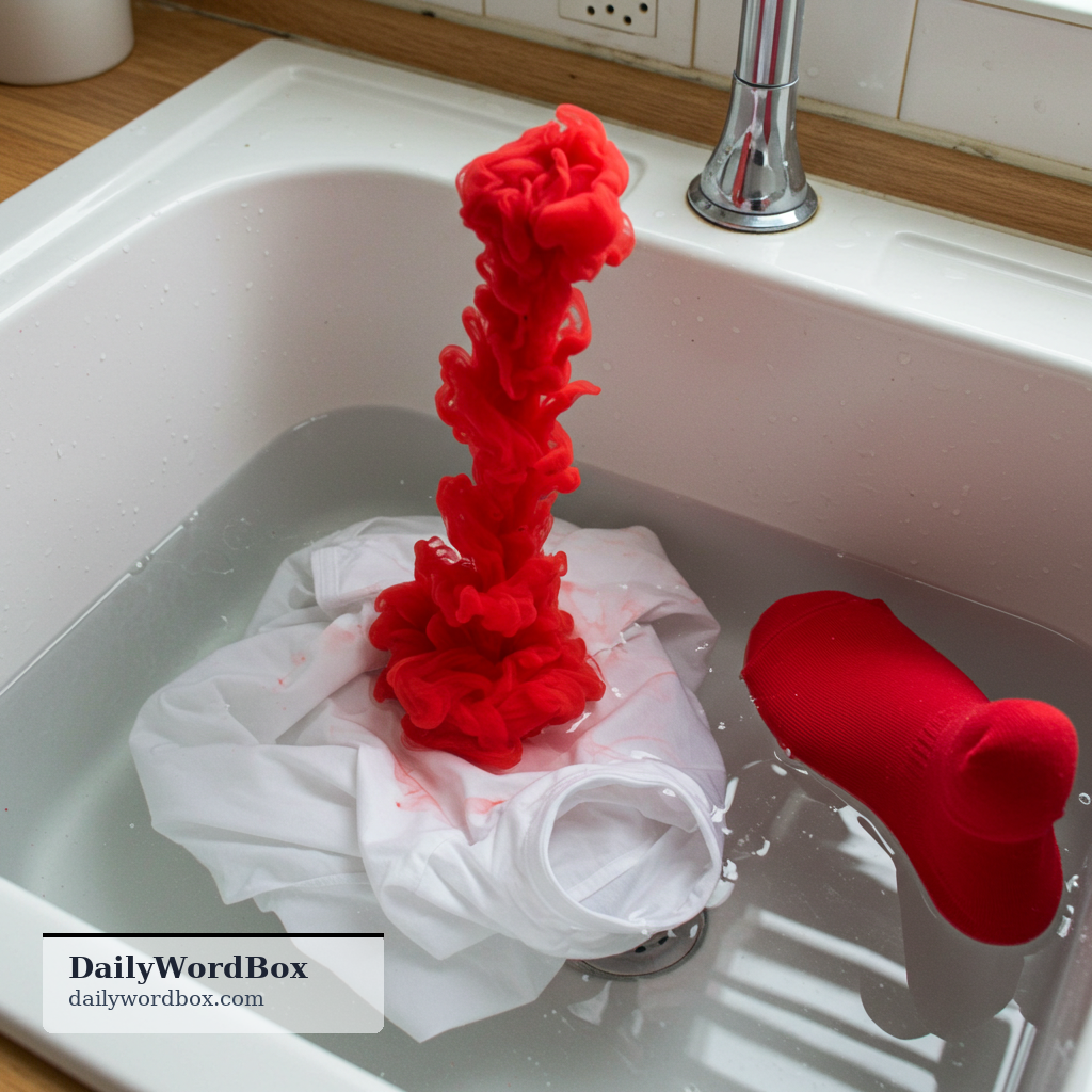 bleed: (of color or dye) to spread from one area into another, especially when wet