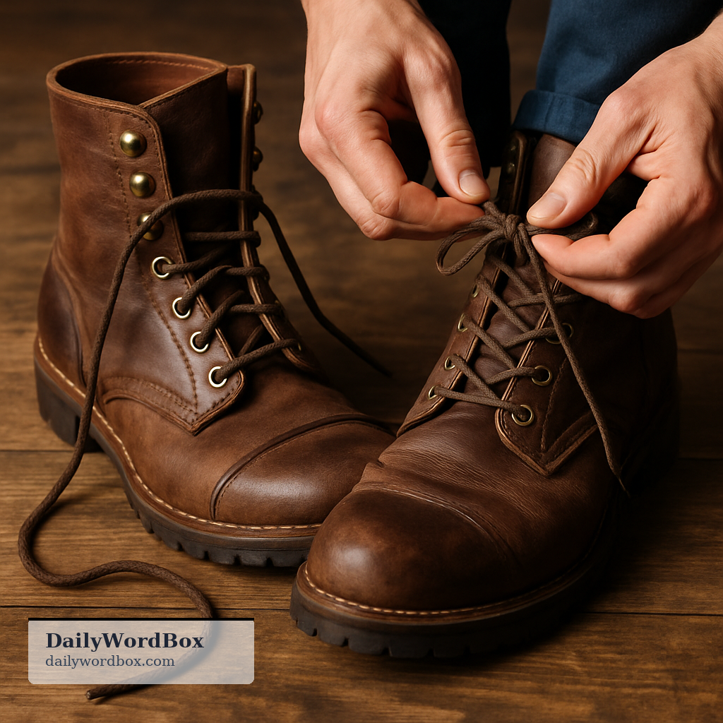 bootlace: A bootlace is a string or cord used to tie a boot.