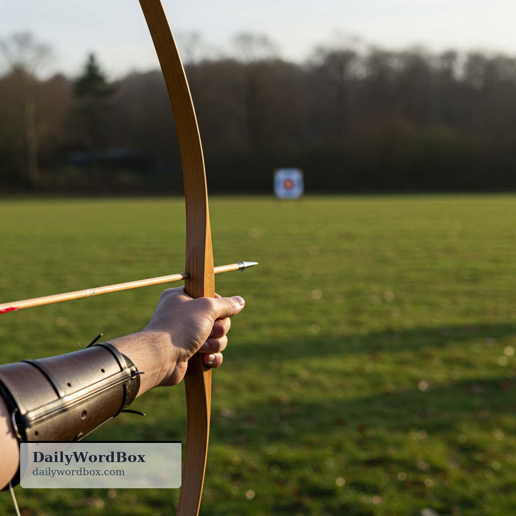 bow: A curved weapon that shoots arrows, consisting of a flexible piece and a string.