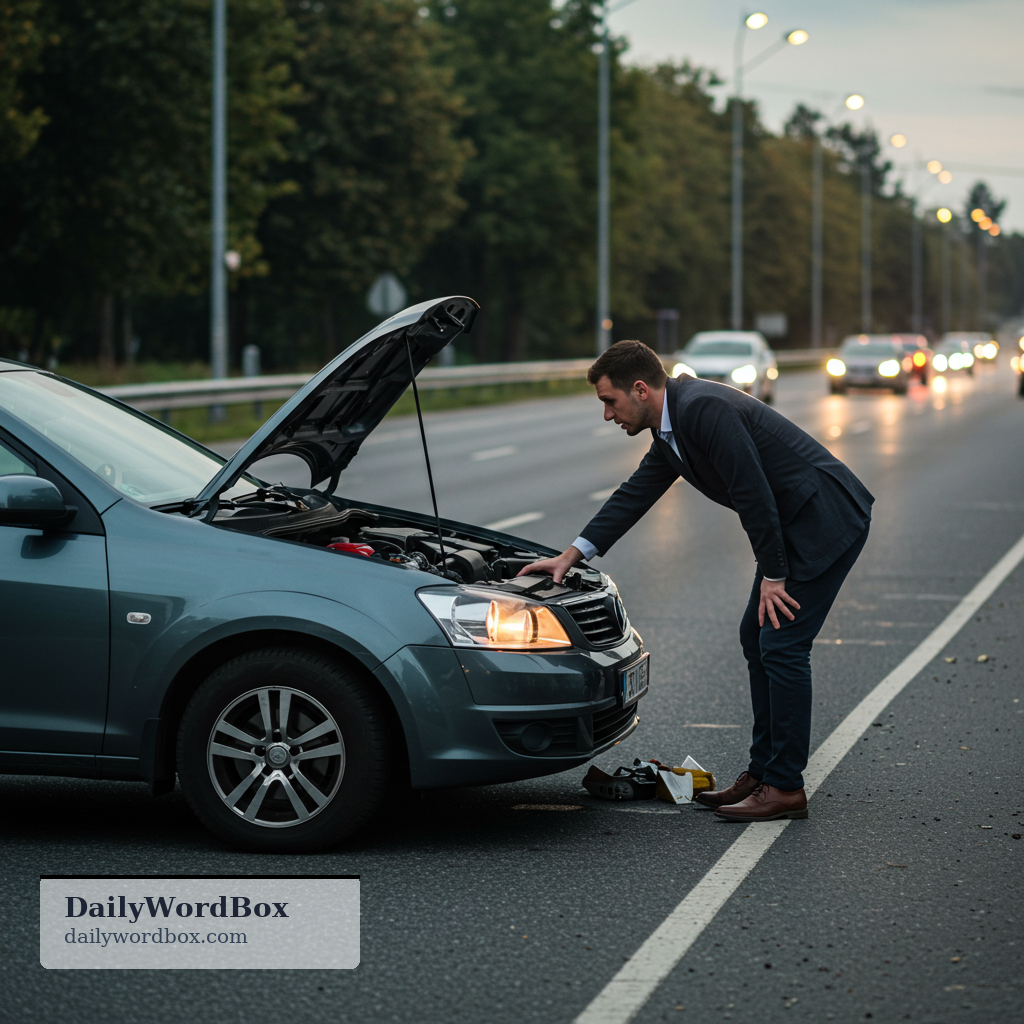 break down: To stop working because of a mechanical or technical problem.
