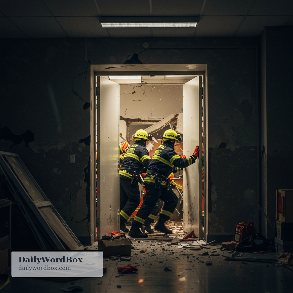 break through: to force a way through a physical barrier or a crowd