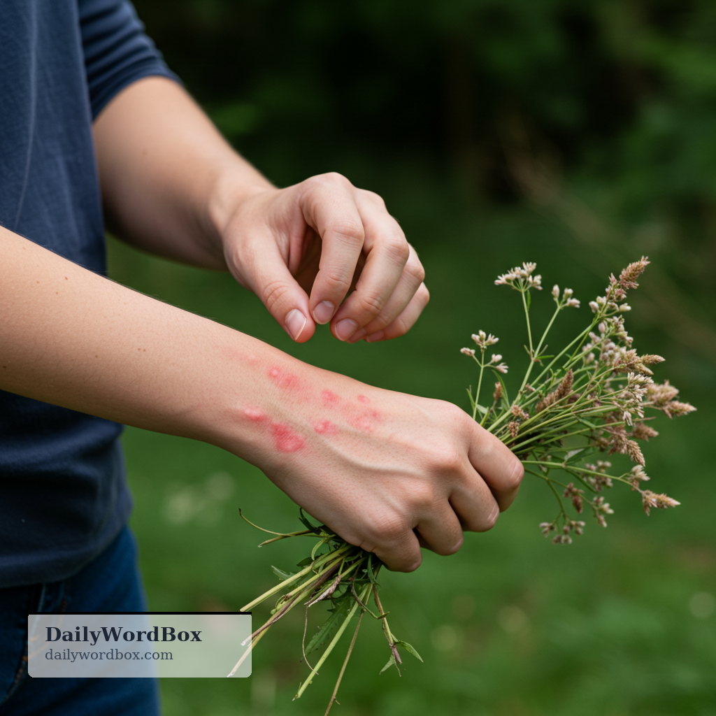 bring out in: To cause a rash or spots to appear on someone’s skin.