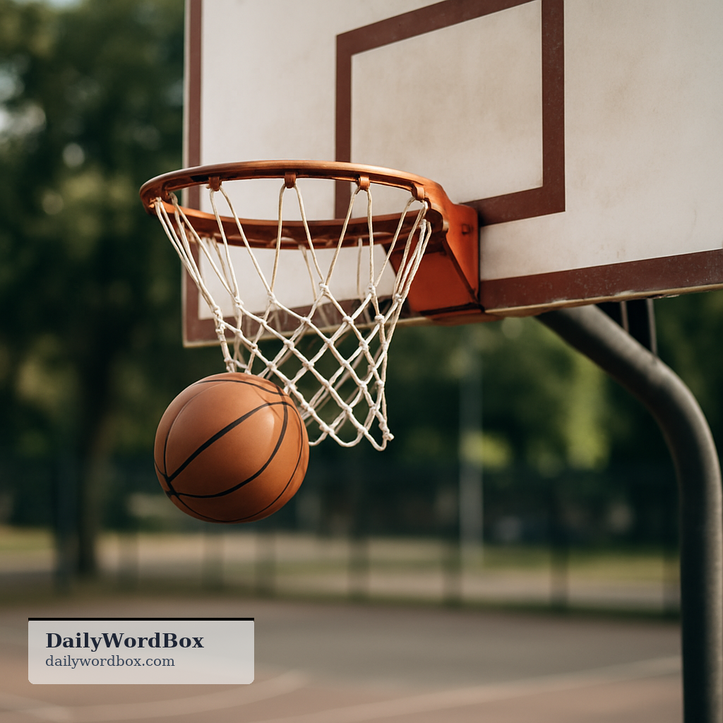 bucket: (Sports, especially basketball) The hoop or net into which players try to throw the ball.