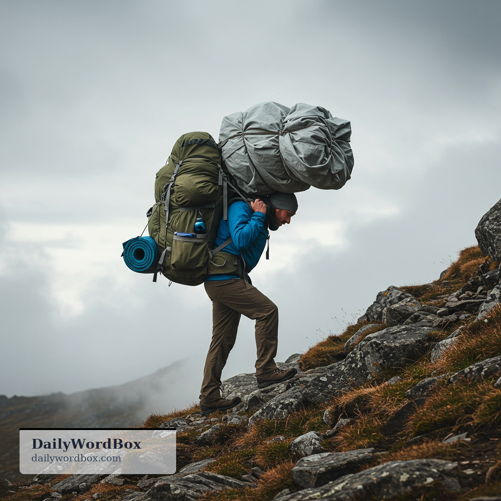 burden: Something heavy or awkward that must be carried or supported.