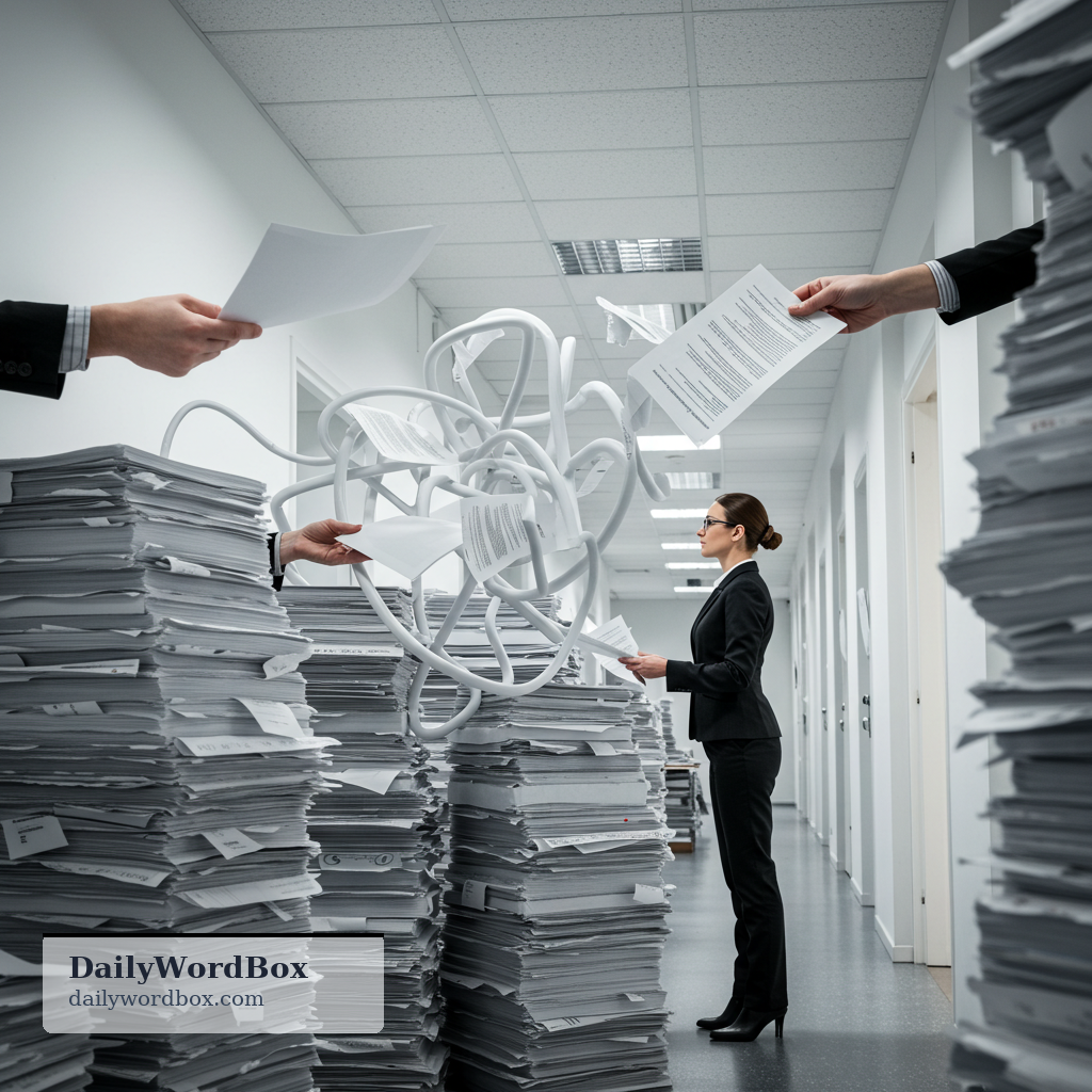 bureaucracy: the complicated, slow, or inefficient procedures that are seen as unnecessary in an organization