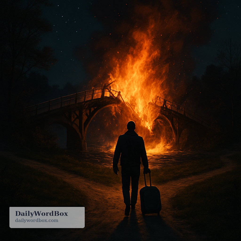 burn bridges: To remove the possibility of returning to a previous plan, position, or opportunity by acting in a way that ma…