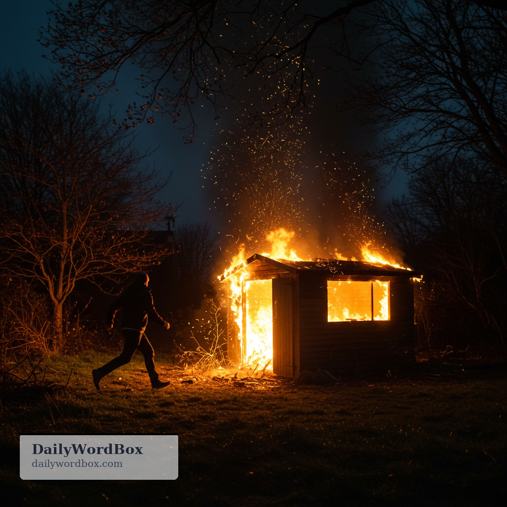burn down: to destroy a building or structure by fire