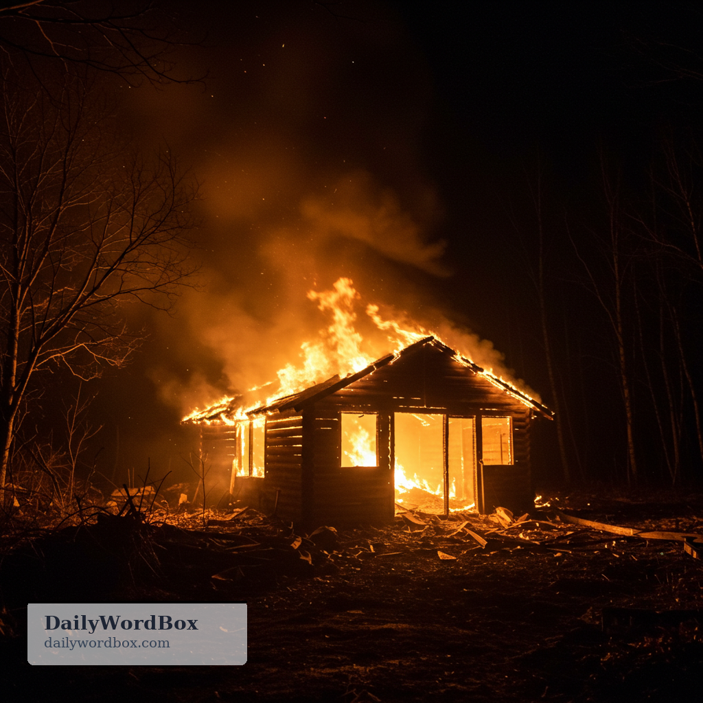 burn up: To be completely destroyed by fire; to burn until it is gone.
