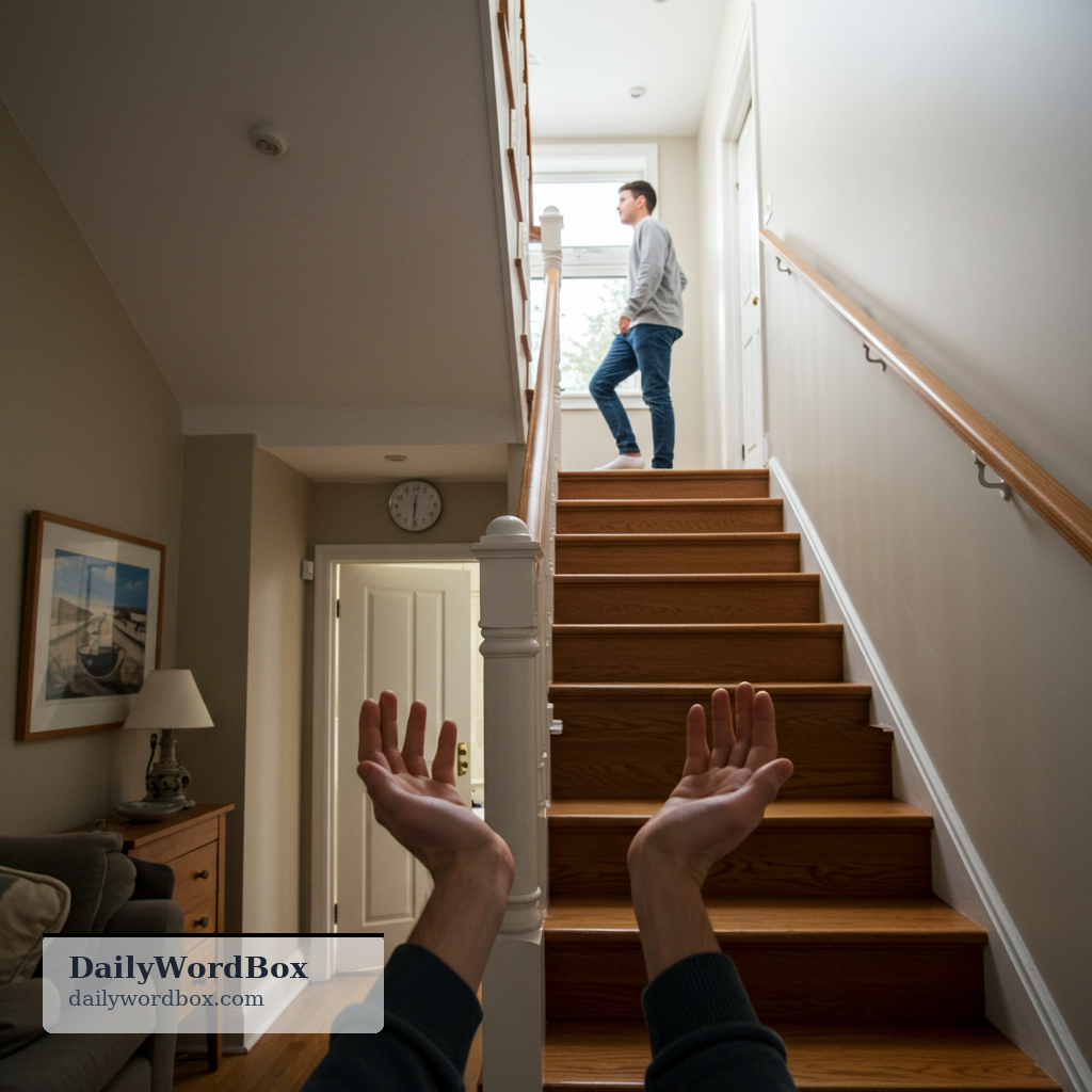call down: To summon or request someone to come down from a higher place, such as an upper floor or stage.