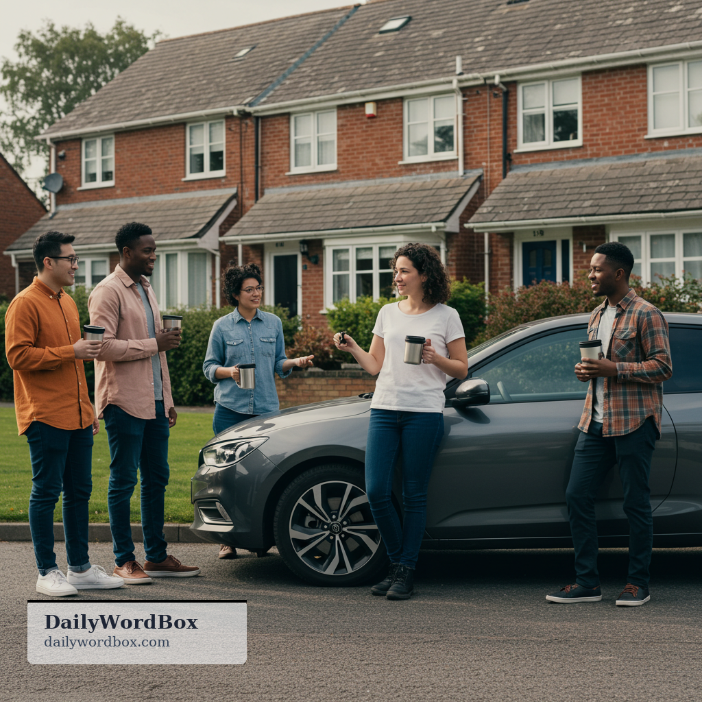 carpool: an arrangement where a group of people regularly share rides in one car