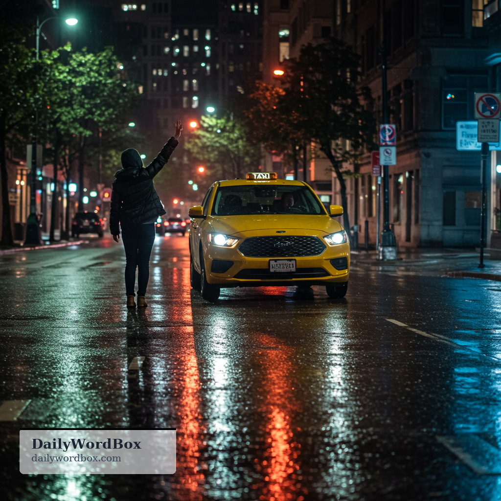 catch a taxi: to get a taxi (by hailing one or taking one that is available) in order to travel somewhere