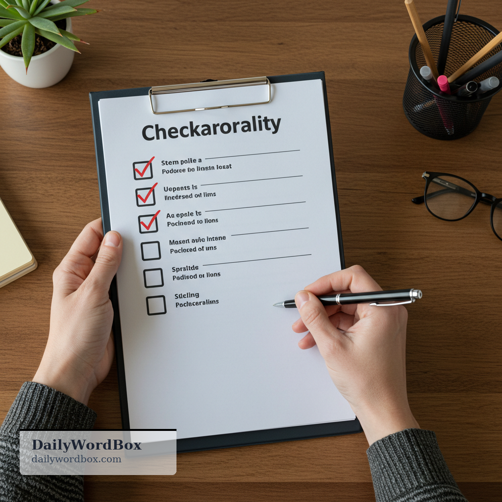 check off: To mark an item on a list as completed, counted, or verified.