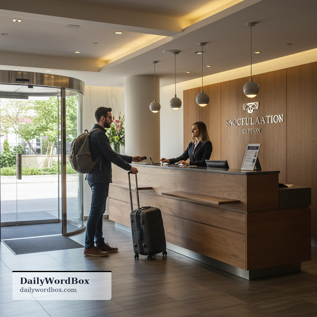 check out of: to officially leave a hotel or accommodation after your stay (often after paying and returning keys)