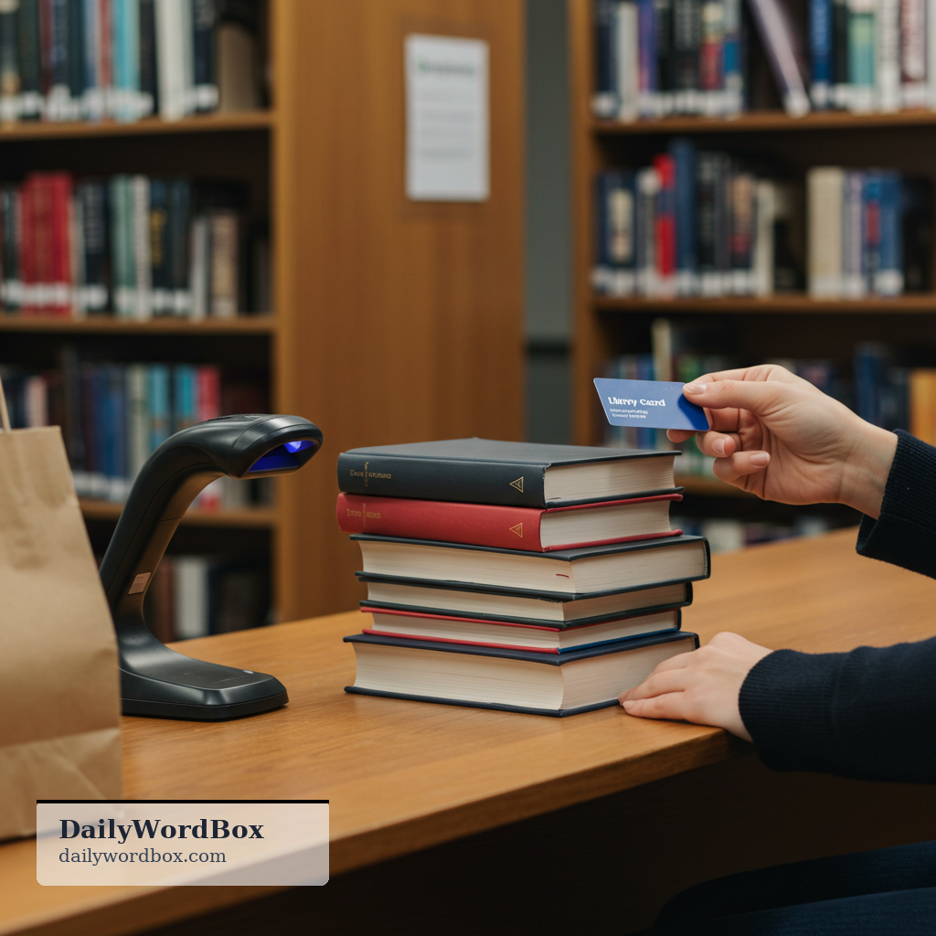 check out: to borrow something from a library or similar place by officially recording it