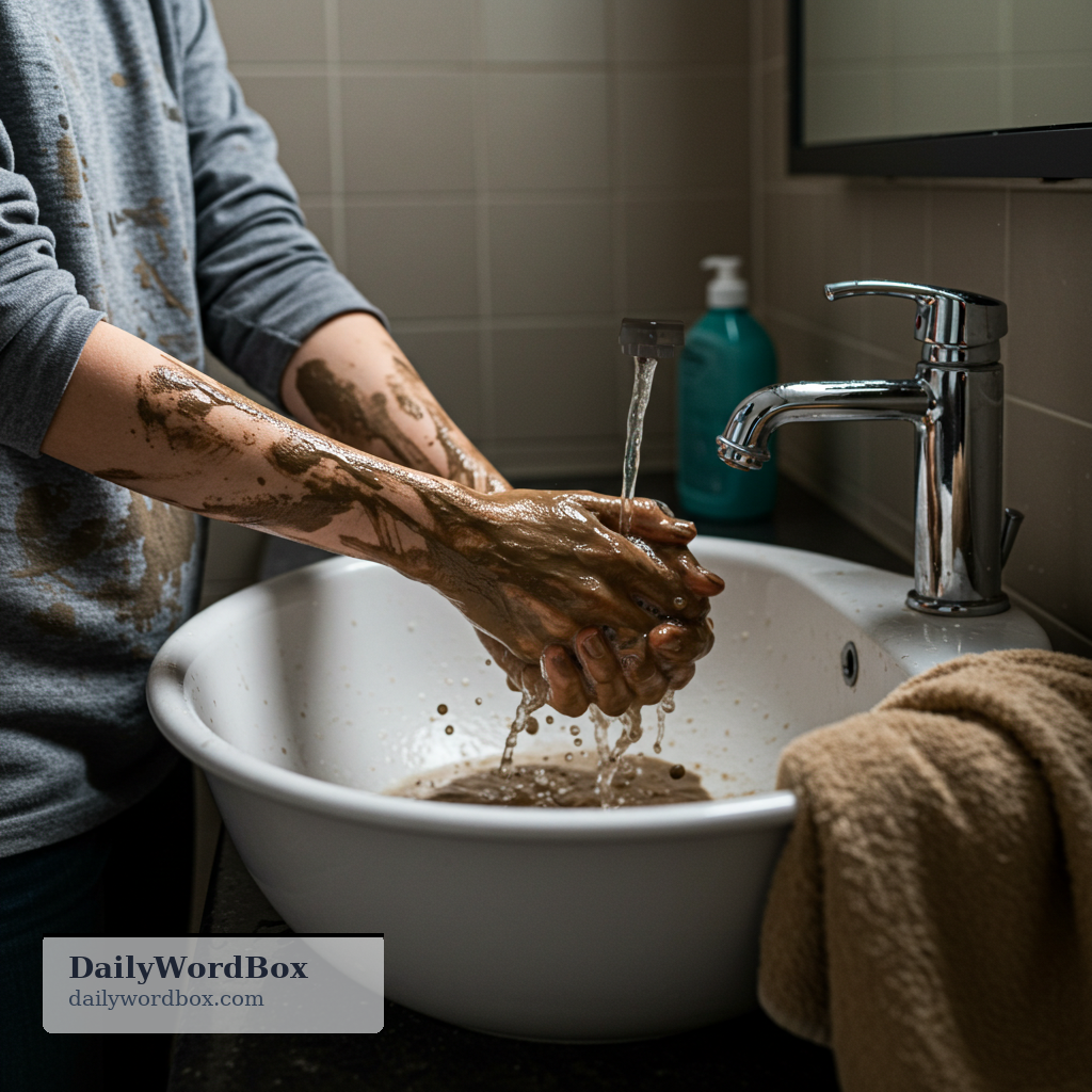 clean up: to wash or make yourself clean after getting dirty