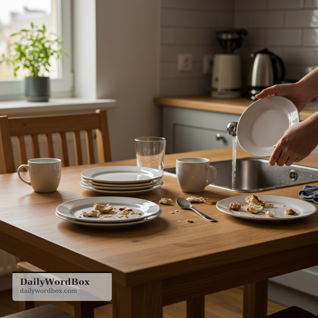 clear off: To remove things from a surface or area so it becomes empty or tidy.