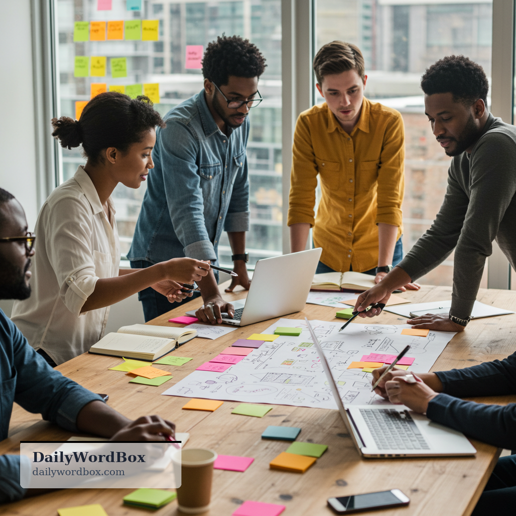 collaboration: the process of working jointly with others, especially on a project or task