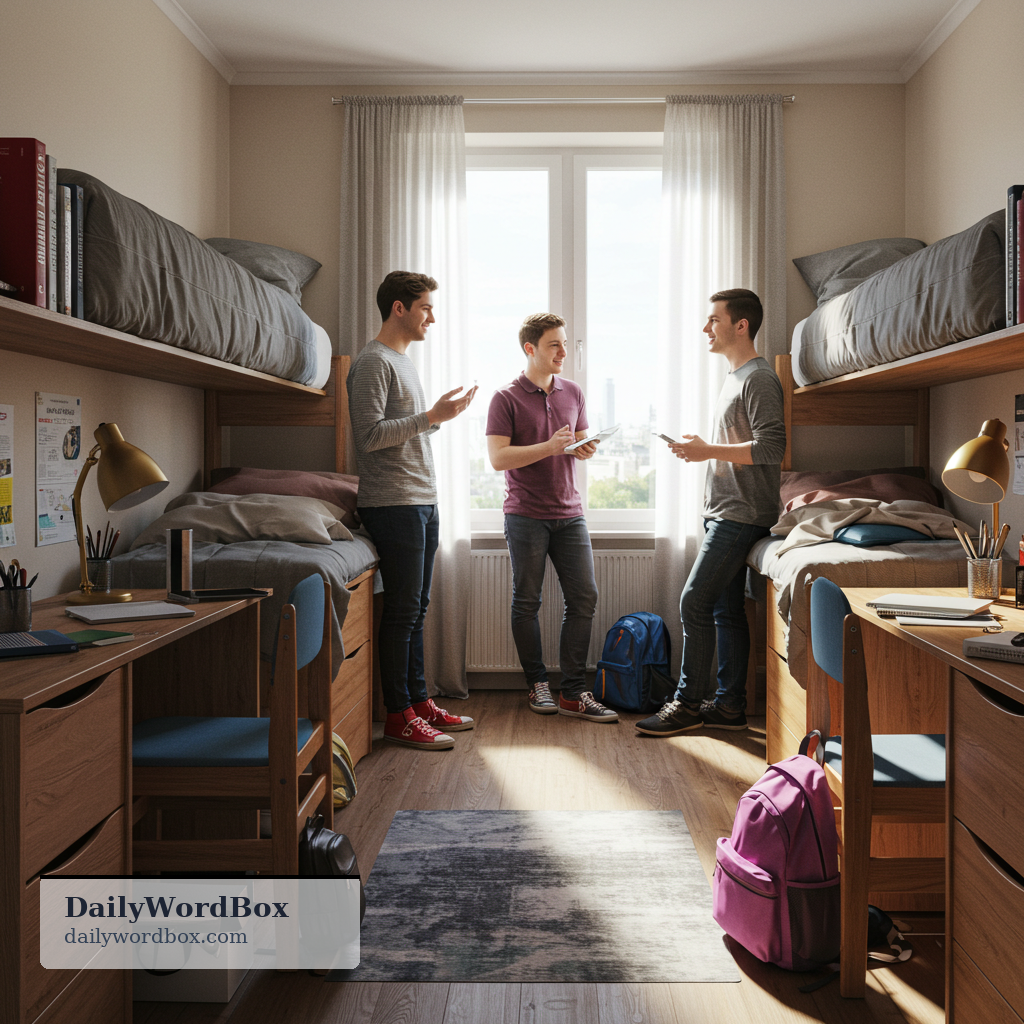 college roommate: a person you share a room with while attending college or university