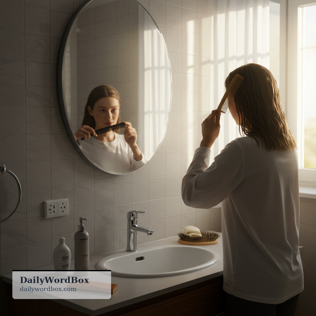 comb your hair: to use a comb to make your hair neat and tidy