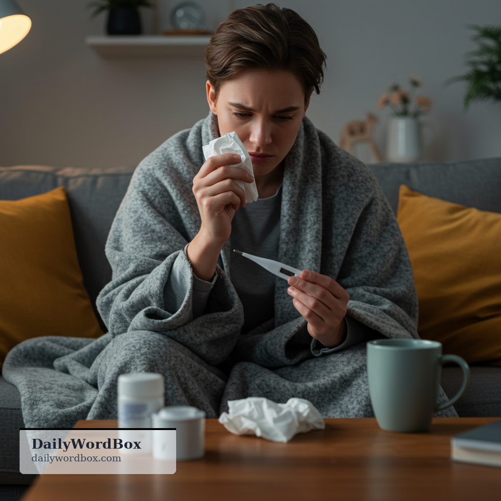come down with: to become ill with an illness; to start having a sickness