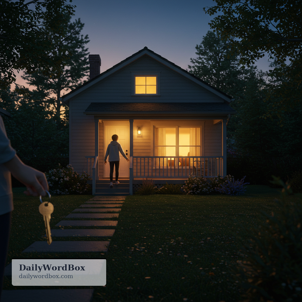 come home: return to your home (from another place)