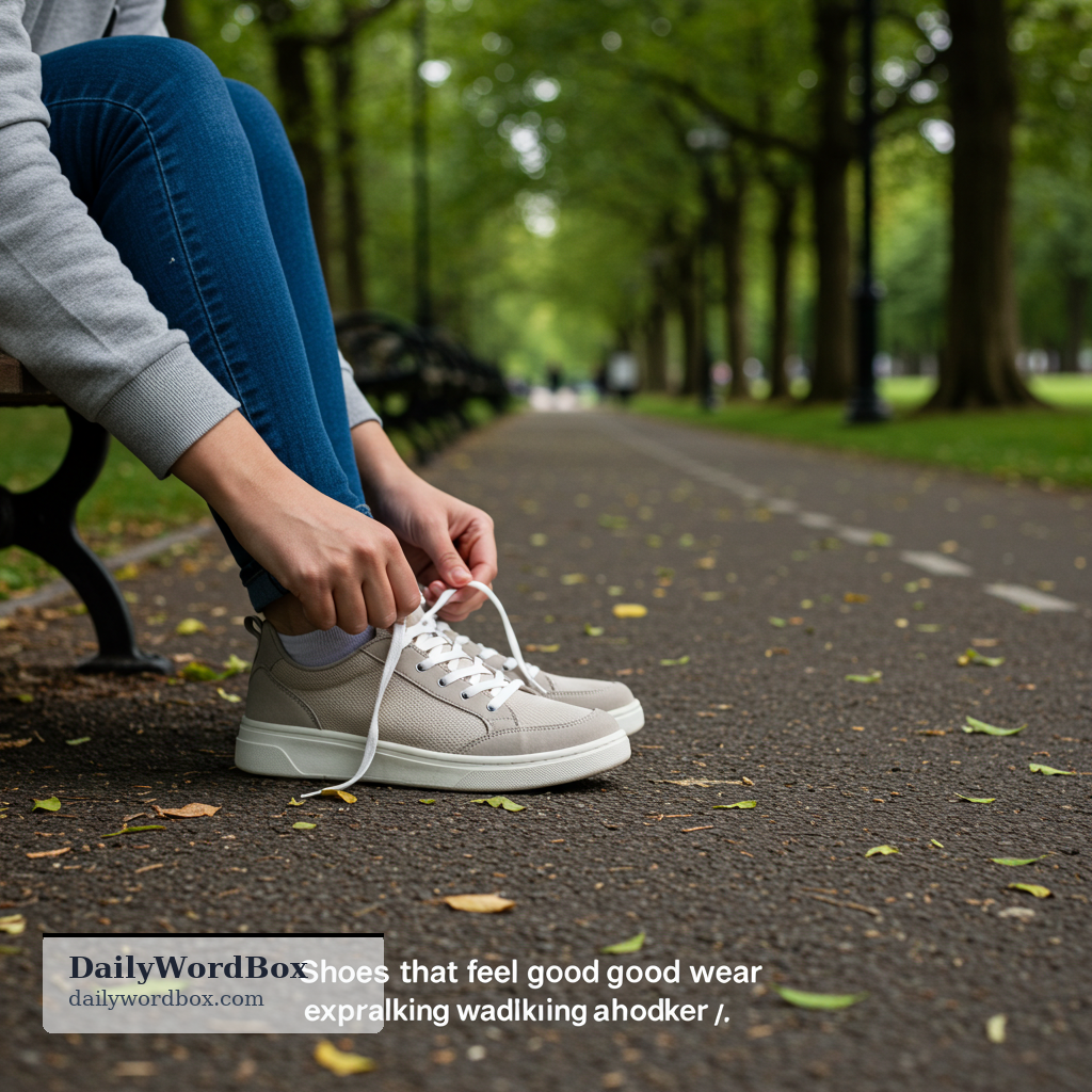 comfortable shoes: shoes that feel good to wear, especially for walking or standing for a long time