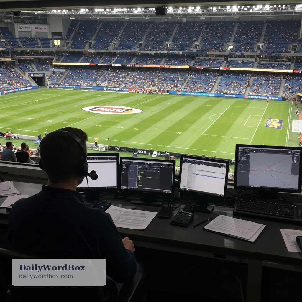 commentator: A person who describes and analyzes events for an audience, especially on television, radio, or online.
