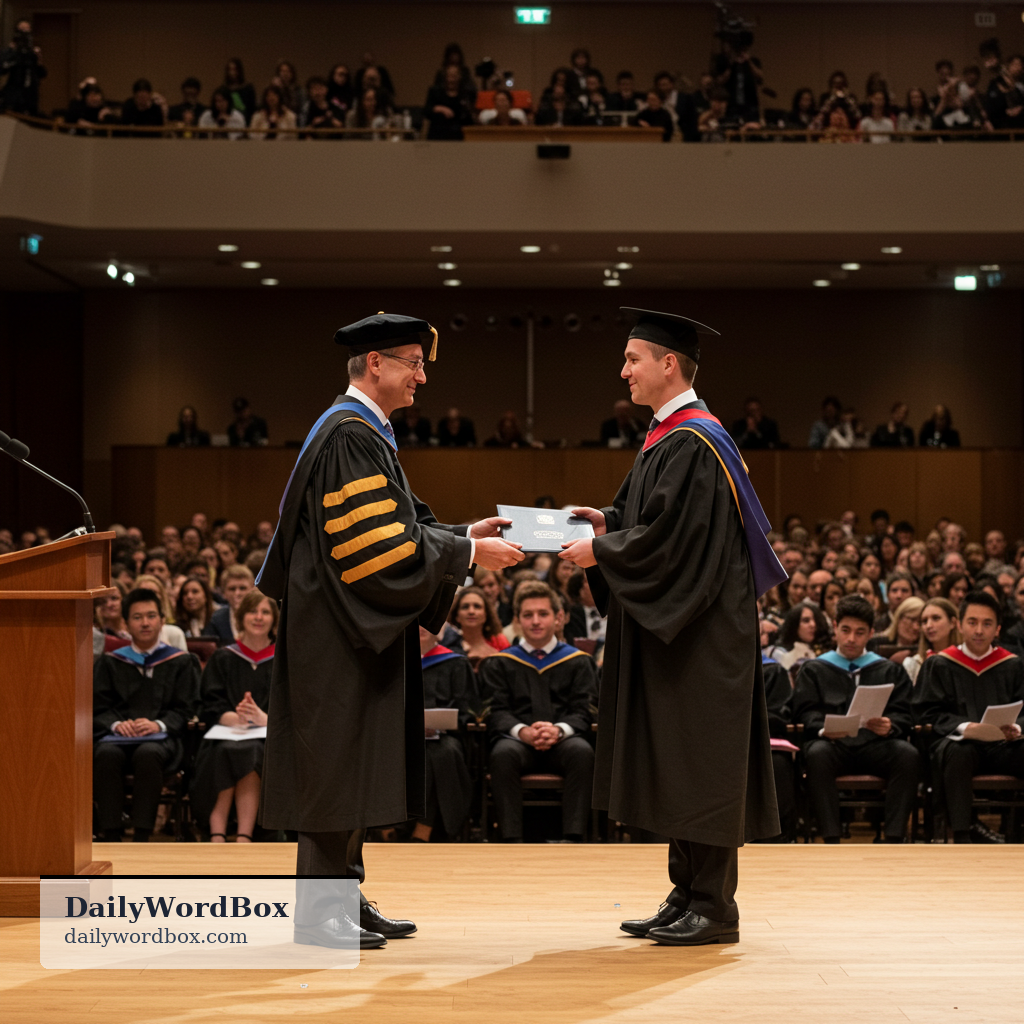 confer: to give someone an honor, title, degree, or power officially