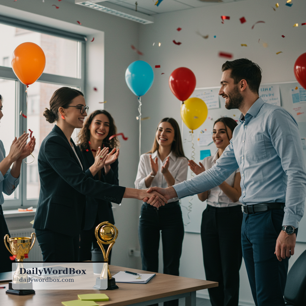 congratulate: to tell someone you are happy and proud about their success, good news, or achievement