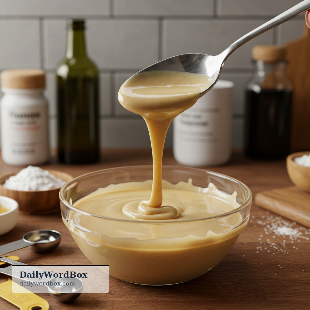 consistency: the thickness or smoothness of a substance, especially food or liquid
